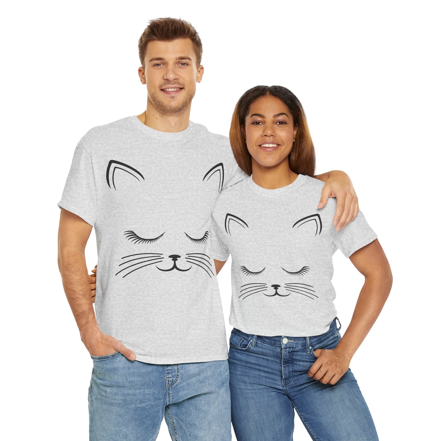 Cat Face Unisex Heavy Cotton Tee