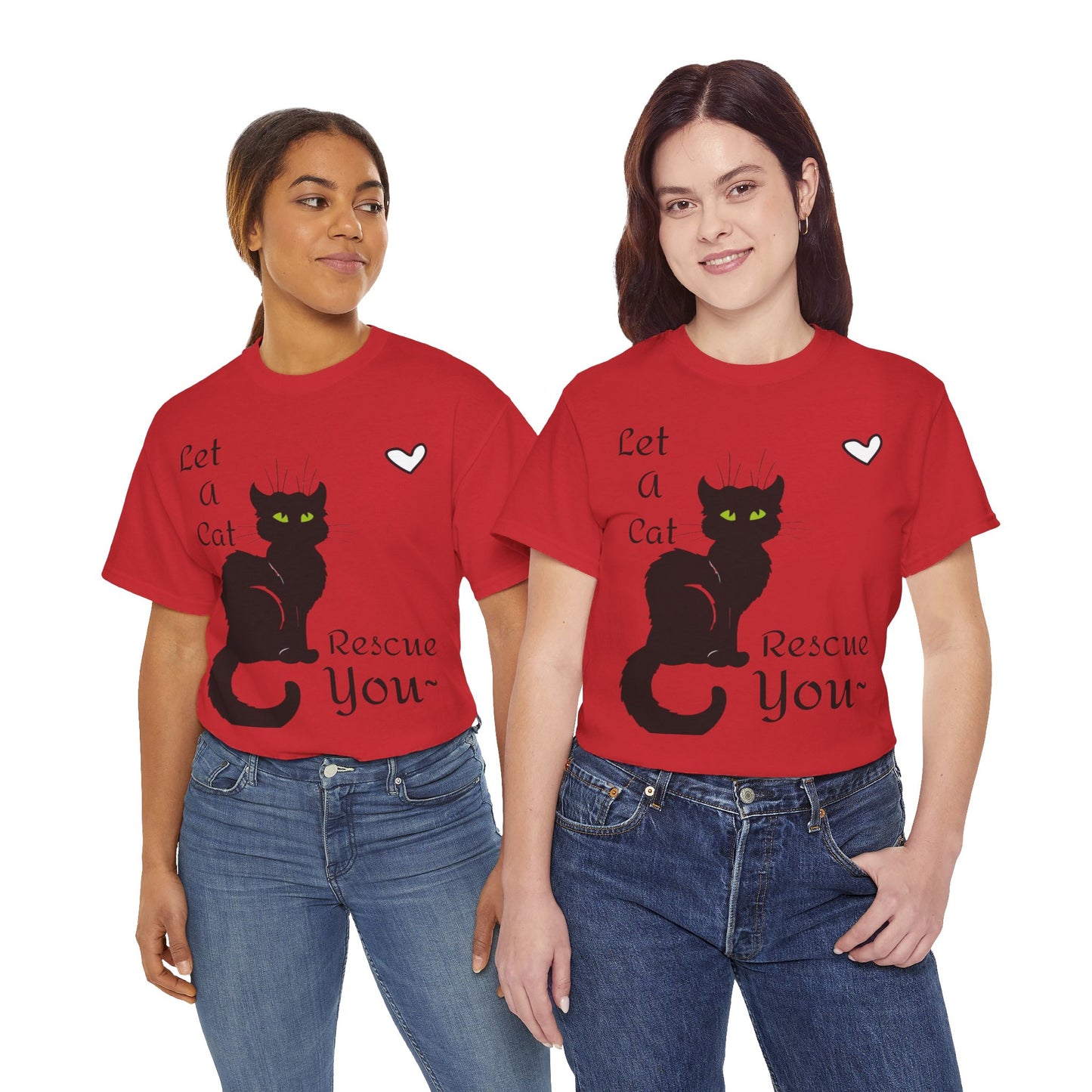 Let a Cat Rescue You Unisex Heavy Cotton Tee