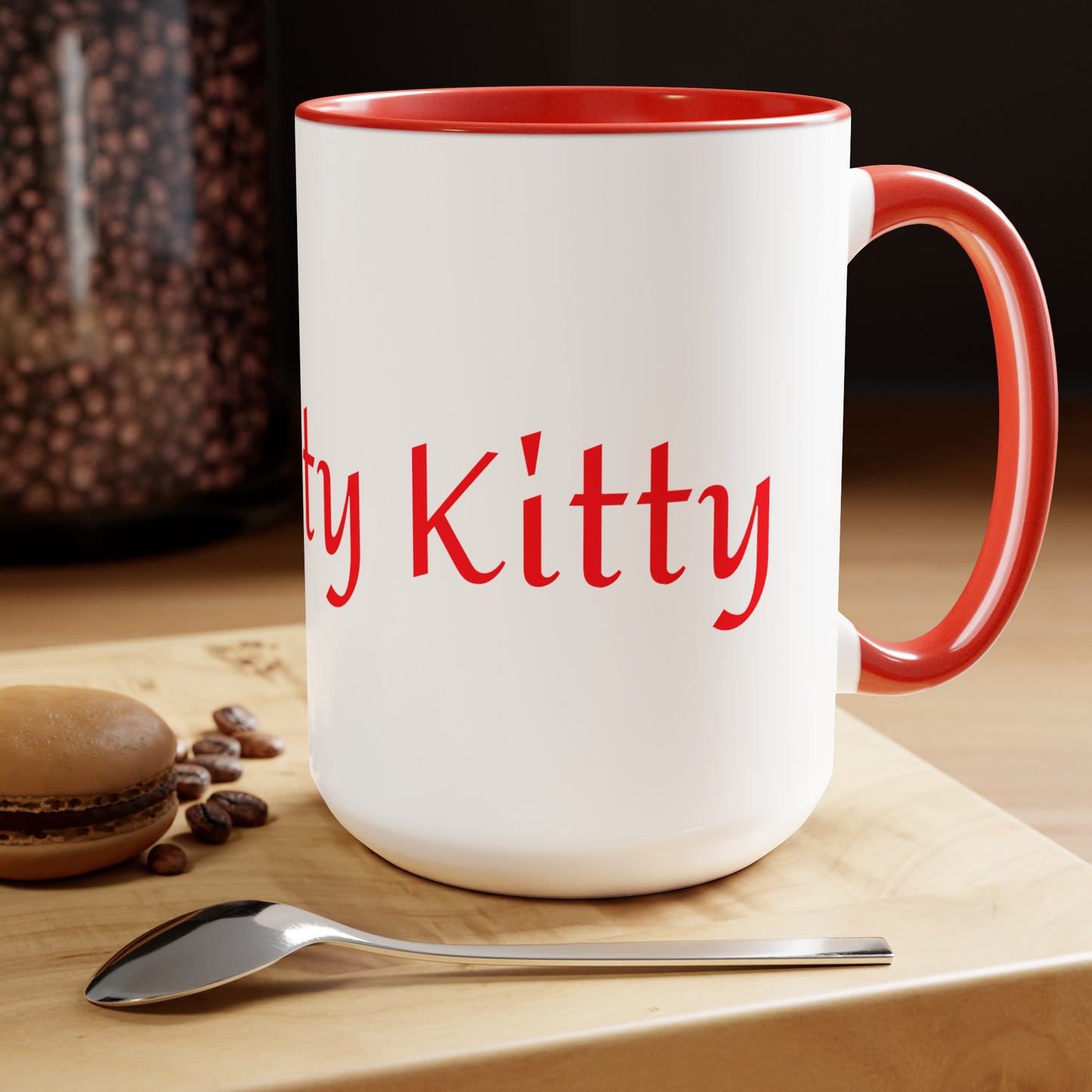 Pretty Kitty Two-Tone Coffee Mugs, 15oz