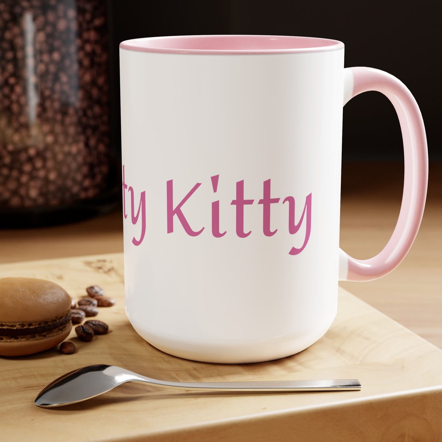 Pretty Kitty Two-Tone Coffee Mugs, 15oz