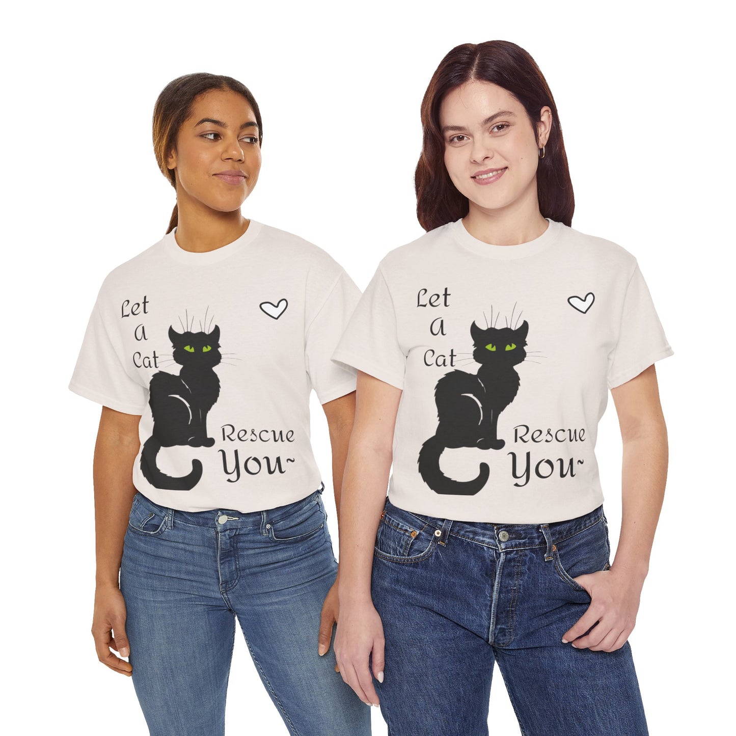 Let a Cat Rescue You Unisex Heavy Cotton Tee