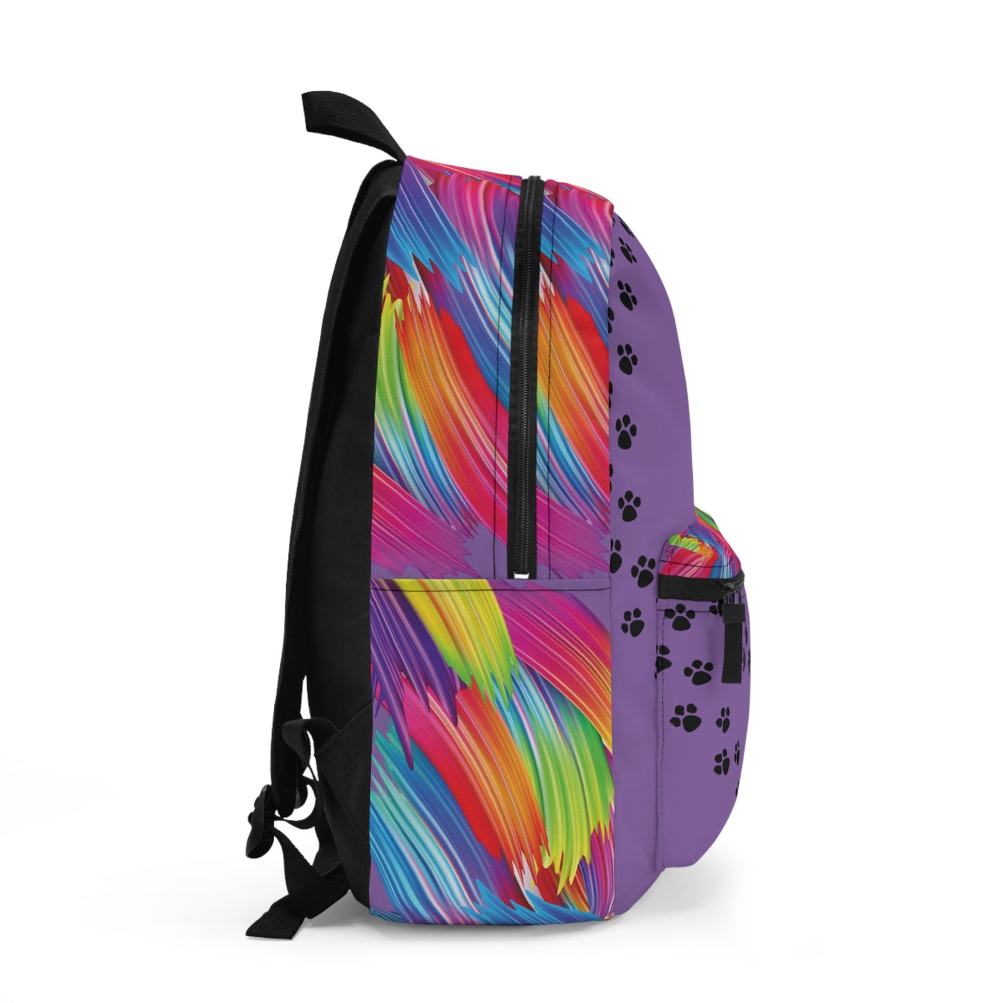 Purple paw prints splash Backpack