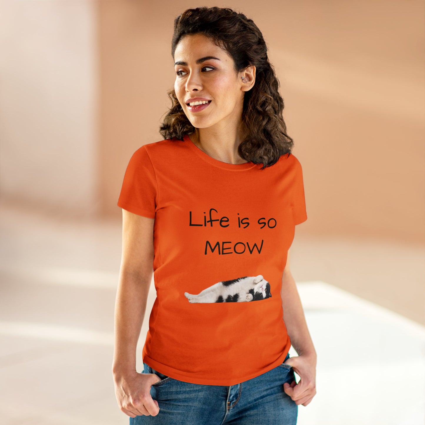 Life is so Meow...Women's Midweight Cotton Tee