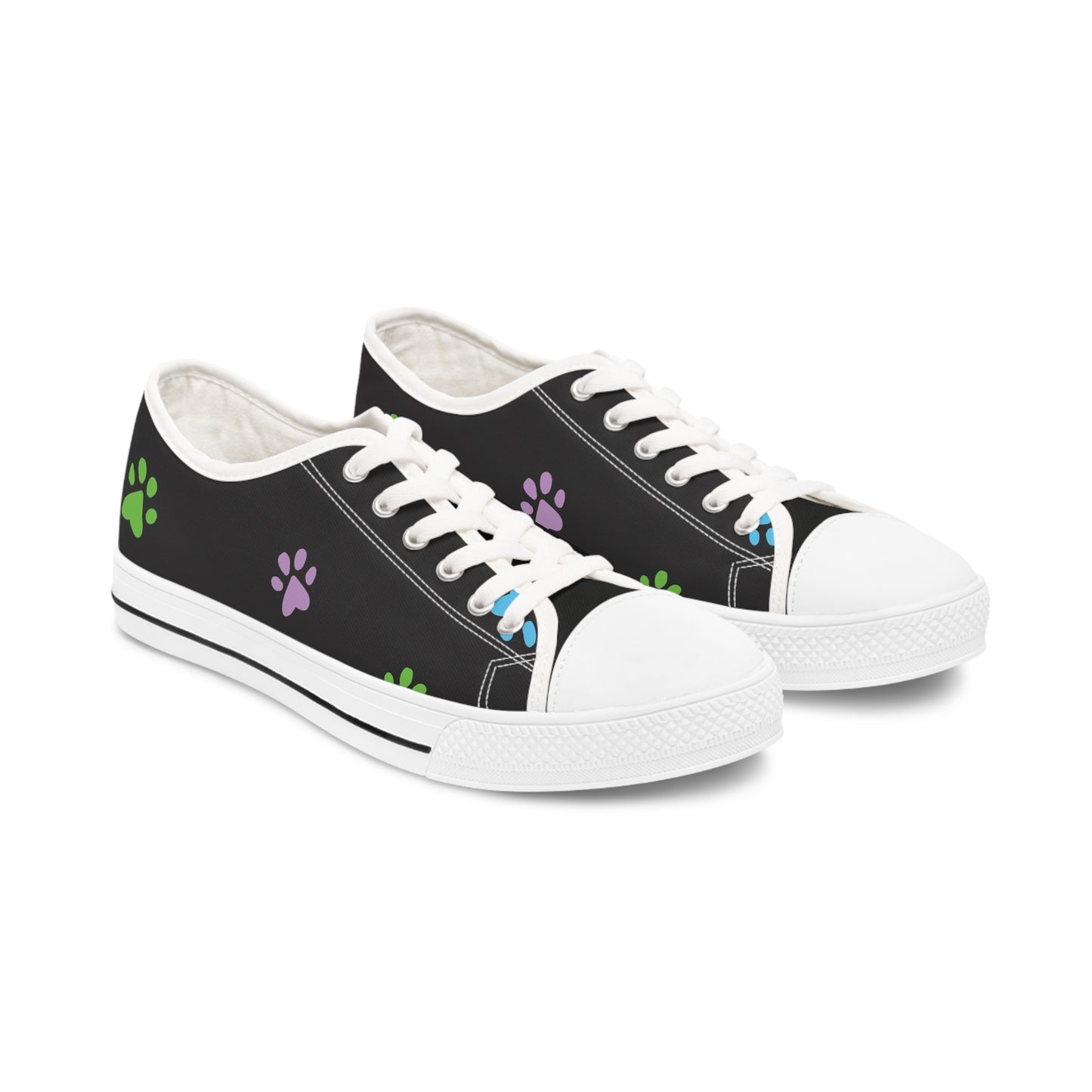 Women's Low Top Sneakers cat paw prints
