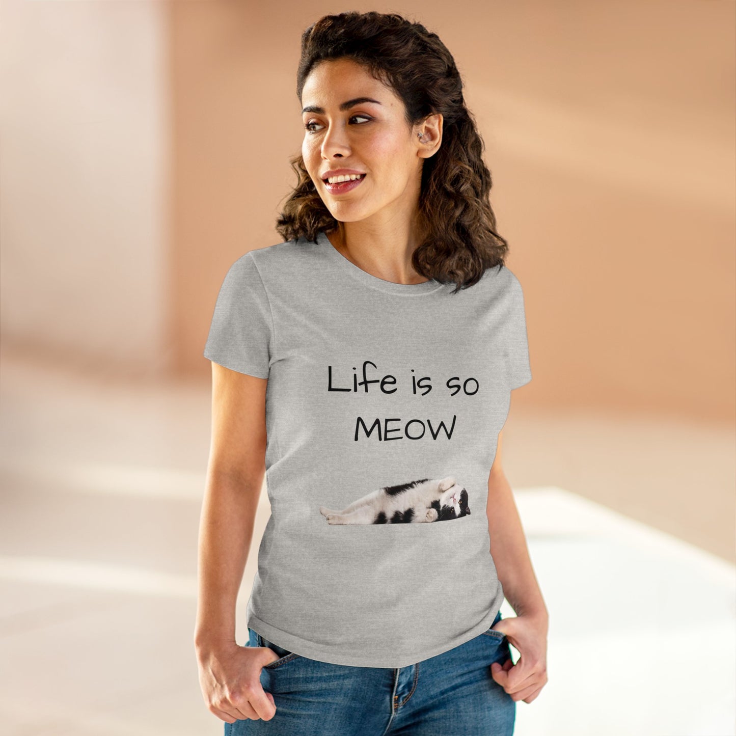 Life is so Meow...Women's Midweight Cotton Tee