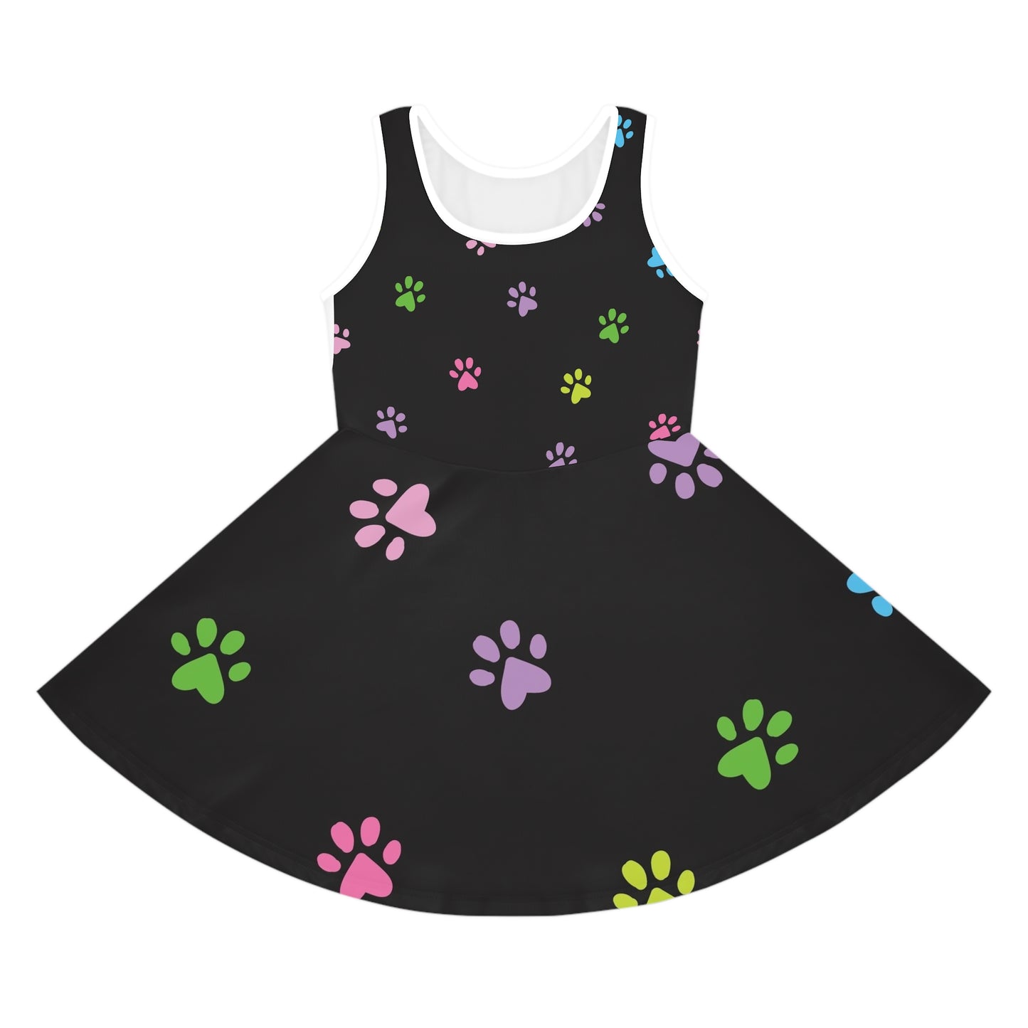 Girls' Sleeveless Sundress w/cat paw prints