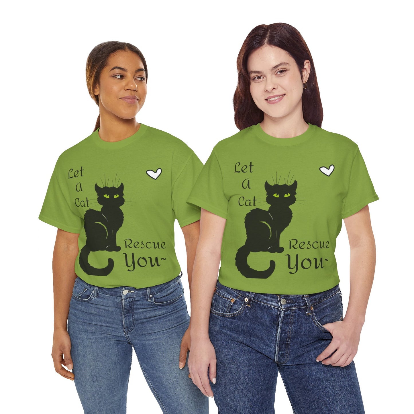 Let a Cat Rescue You Unisex Heavy Cotton Tee