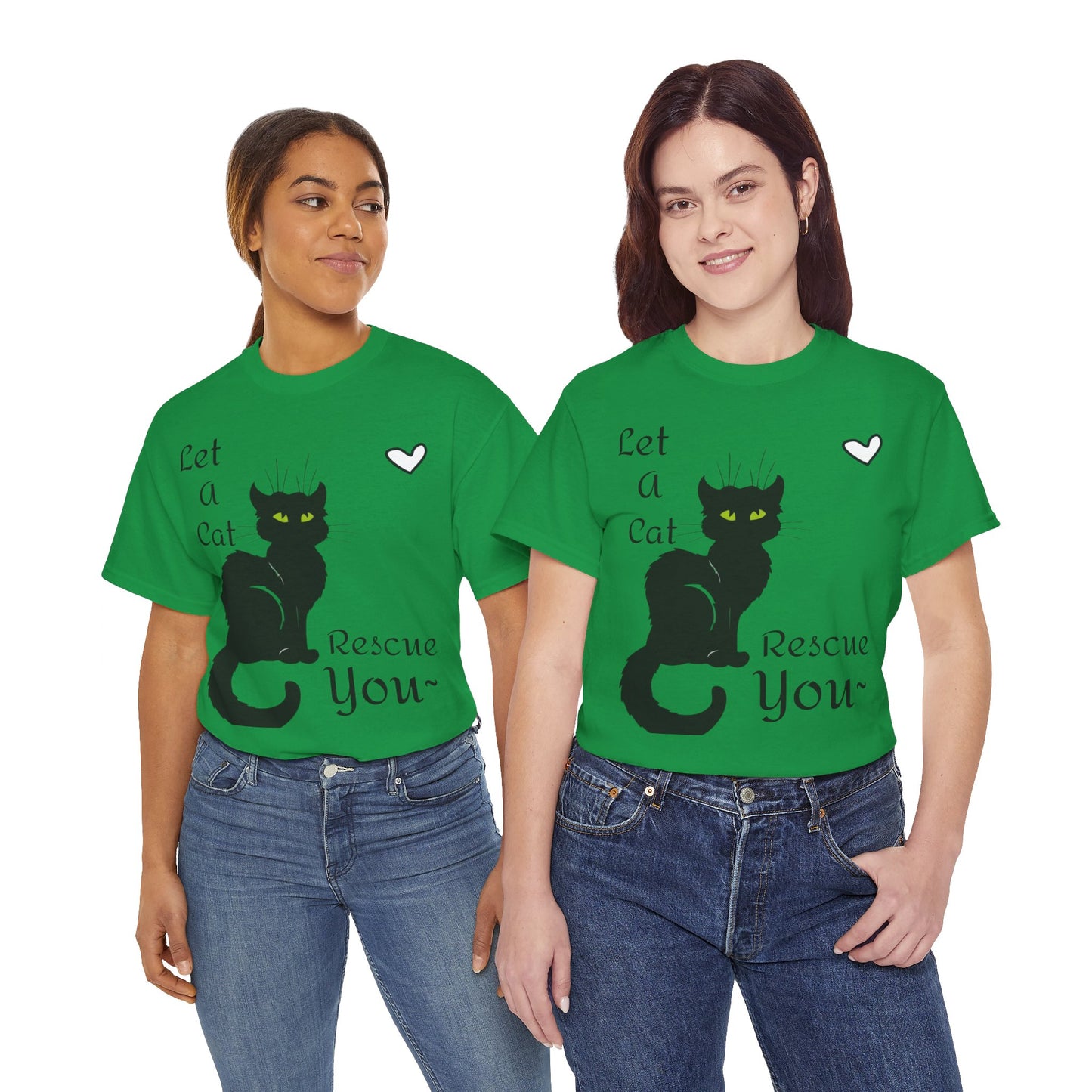 Let a Cat Rescue You Unisex Heavy Cotton Tee