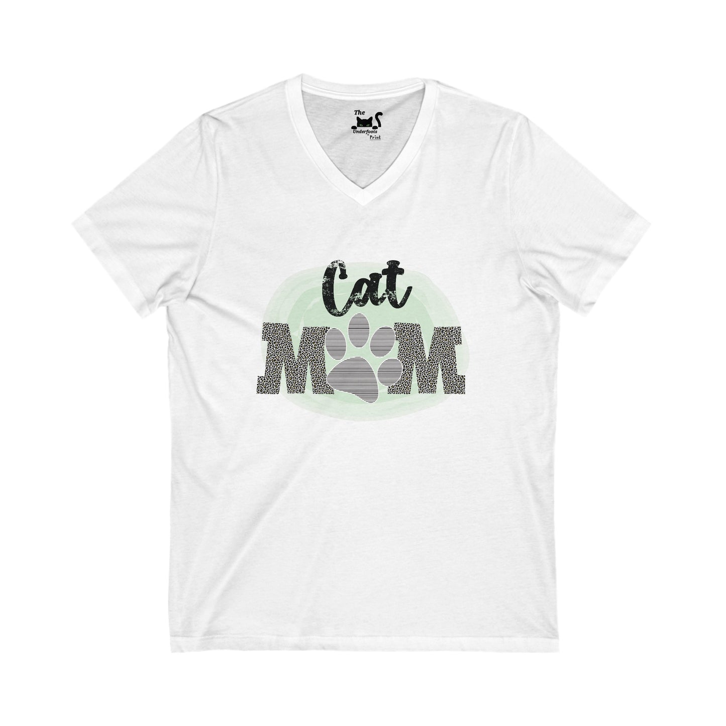 Cat mom Unisex Jersey Short Sleeve V-Neck Tee
