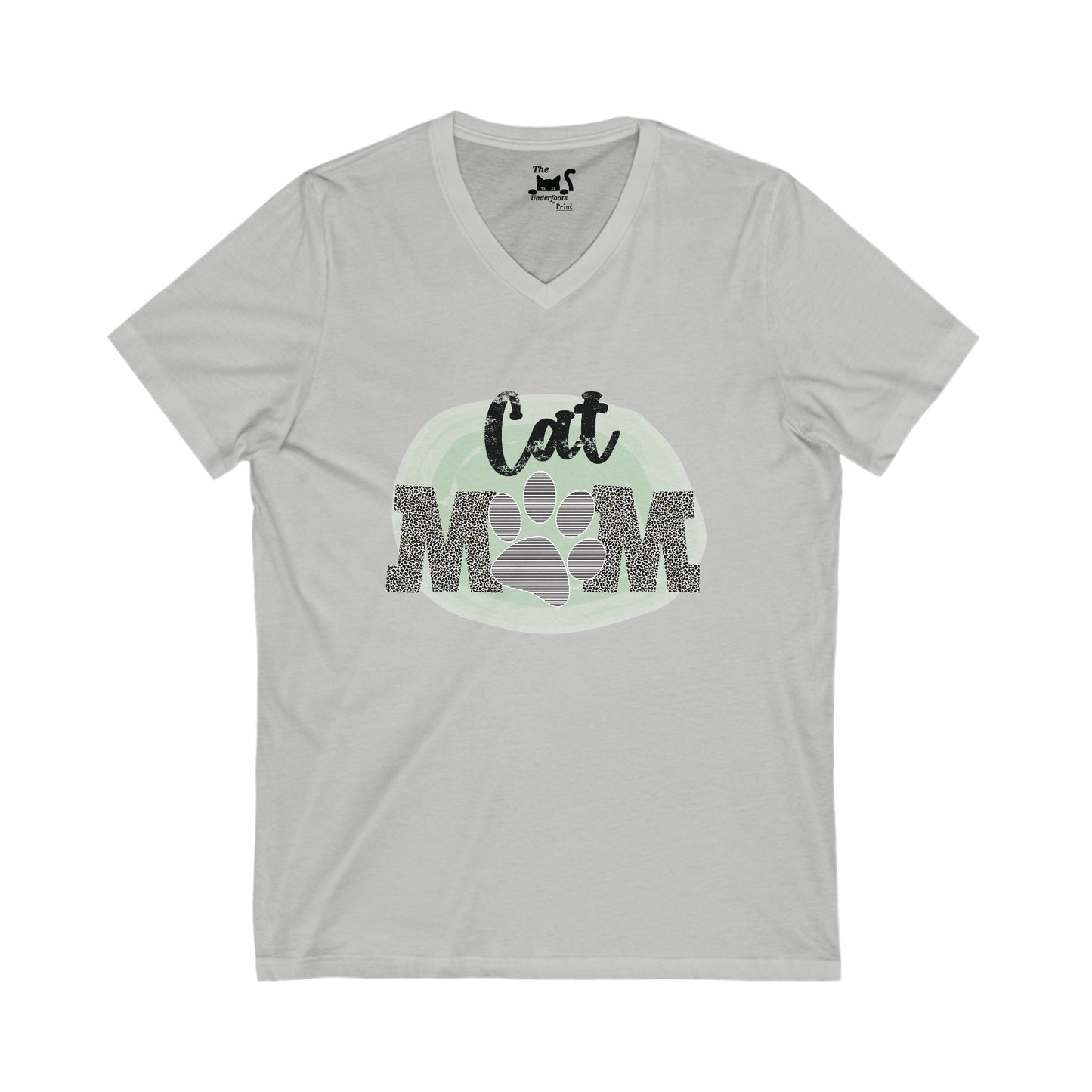 Cat mom Unisex Jersey Short Sleeve V-Neck Tee