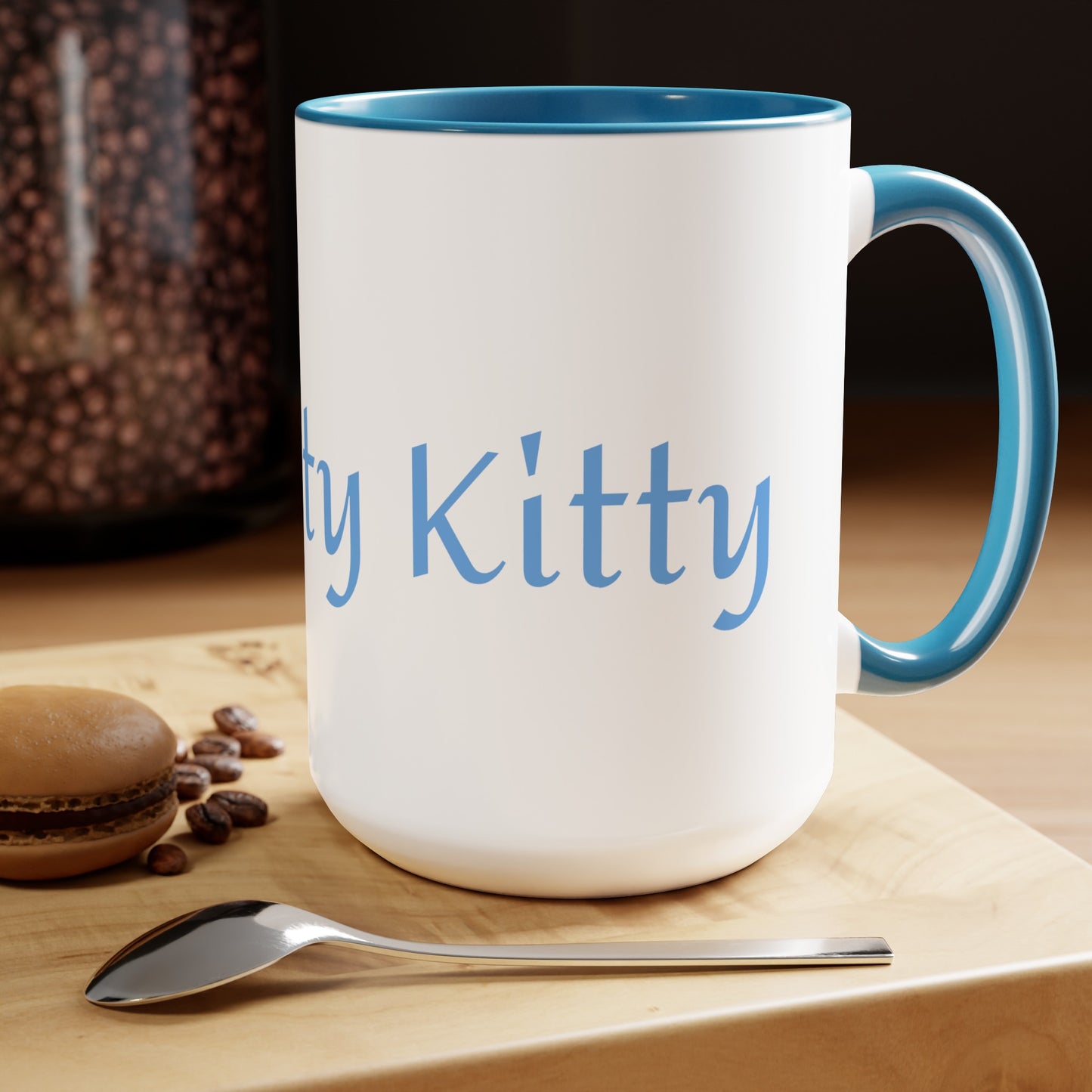 Pretty Kitty Two-Tone Coffee Mugs, 15oz