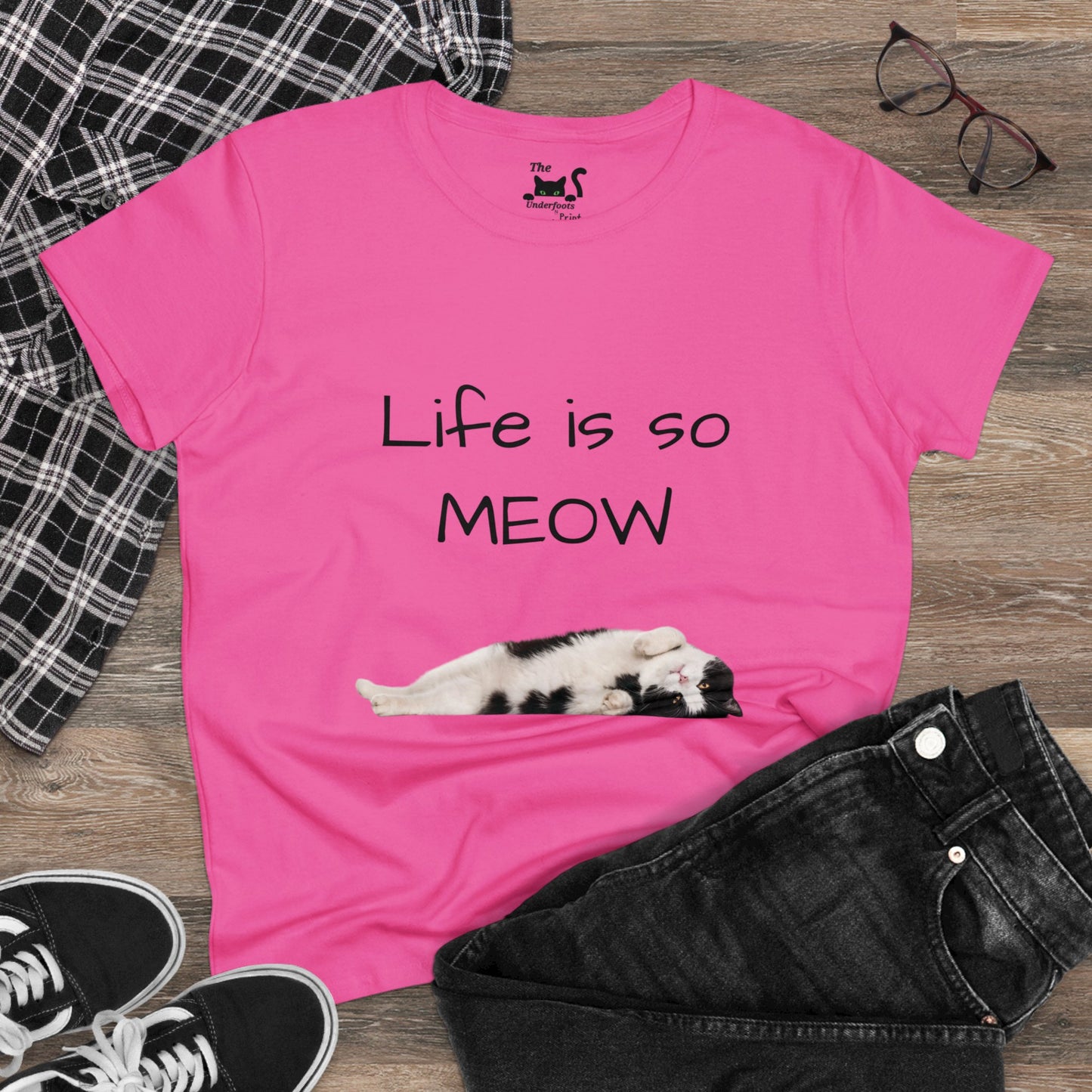 Life is so Meow...Women's Midweight Cotton Tee