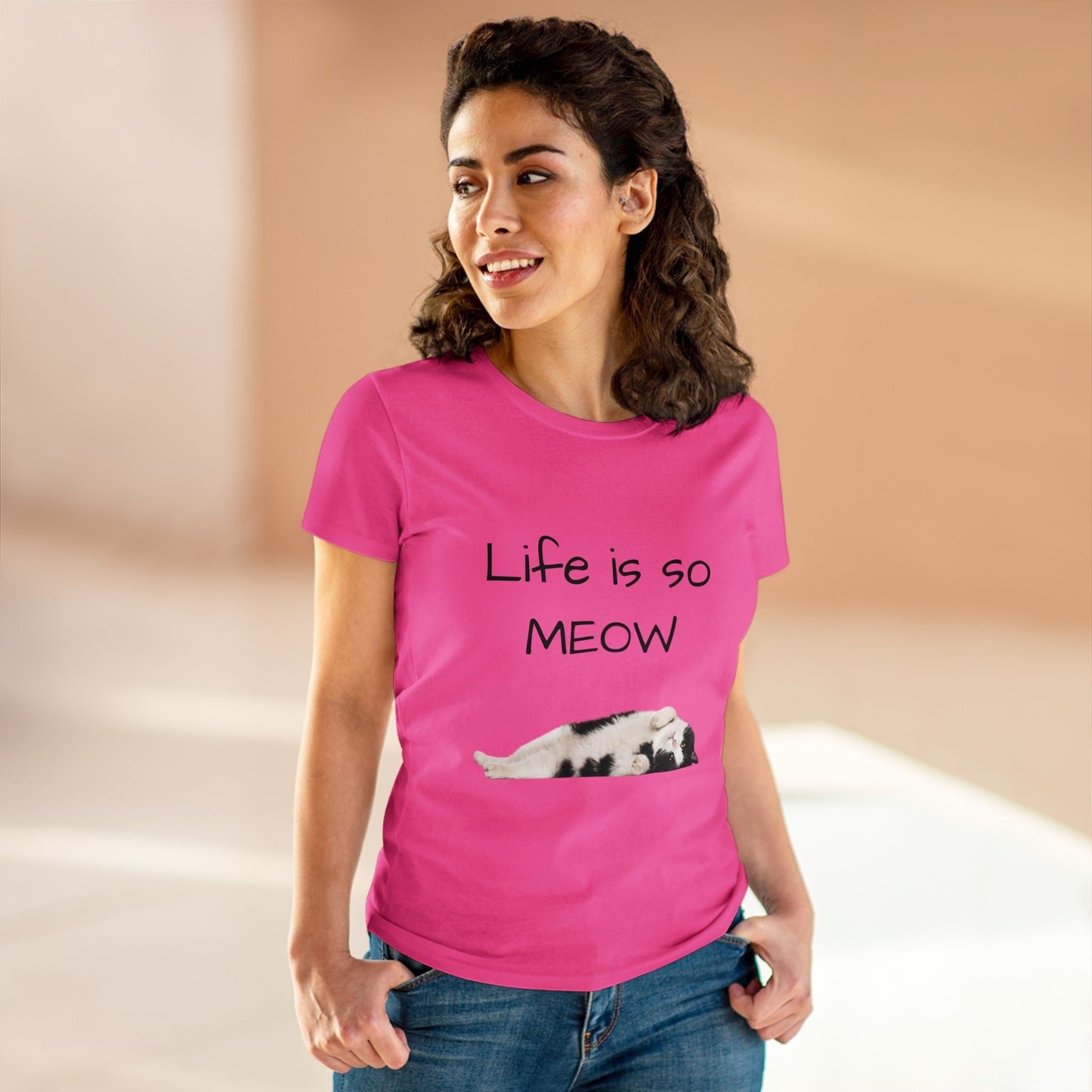 Life is so Meow...Women's Midweight Cotton Tee