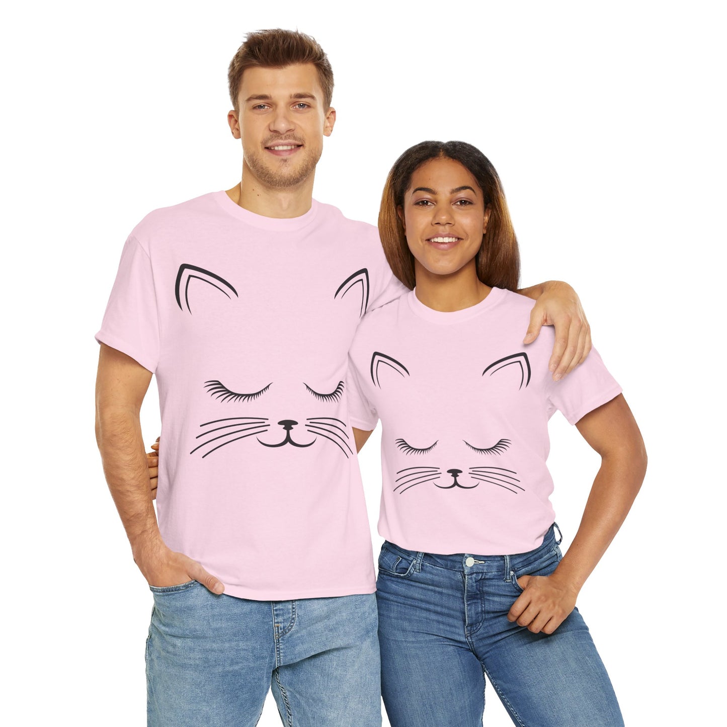 Cat Face Unisex Heavy Cotton Tee