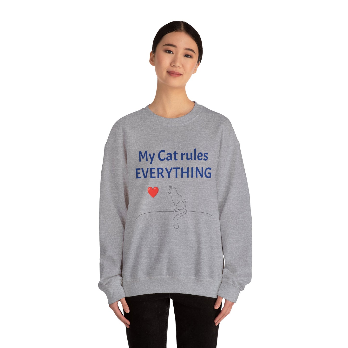 Cat Rules Everything Unisex Heavy Blend™ Crewneck Sweatshirt