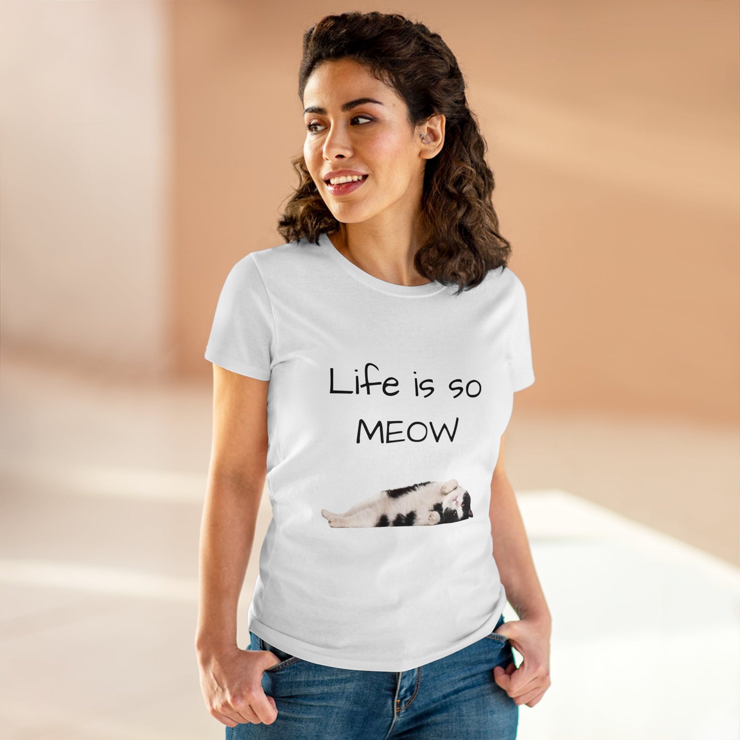 Life is so Meow...Women's Midweight Cotton Tee