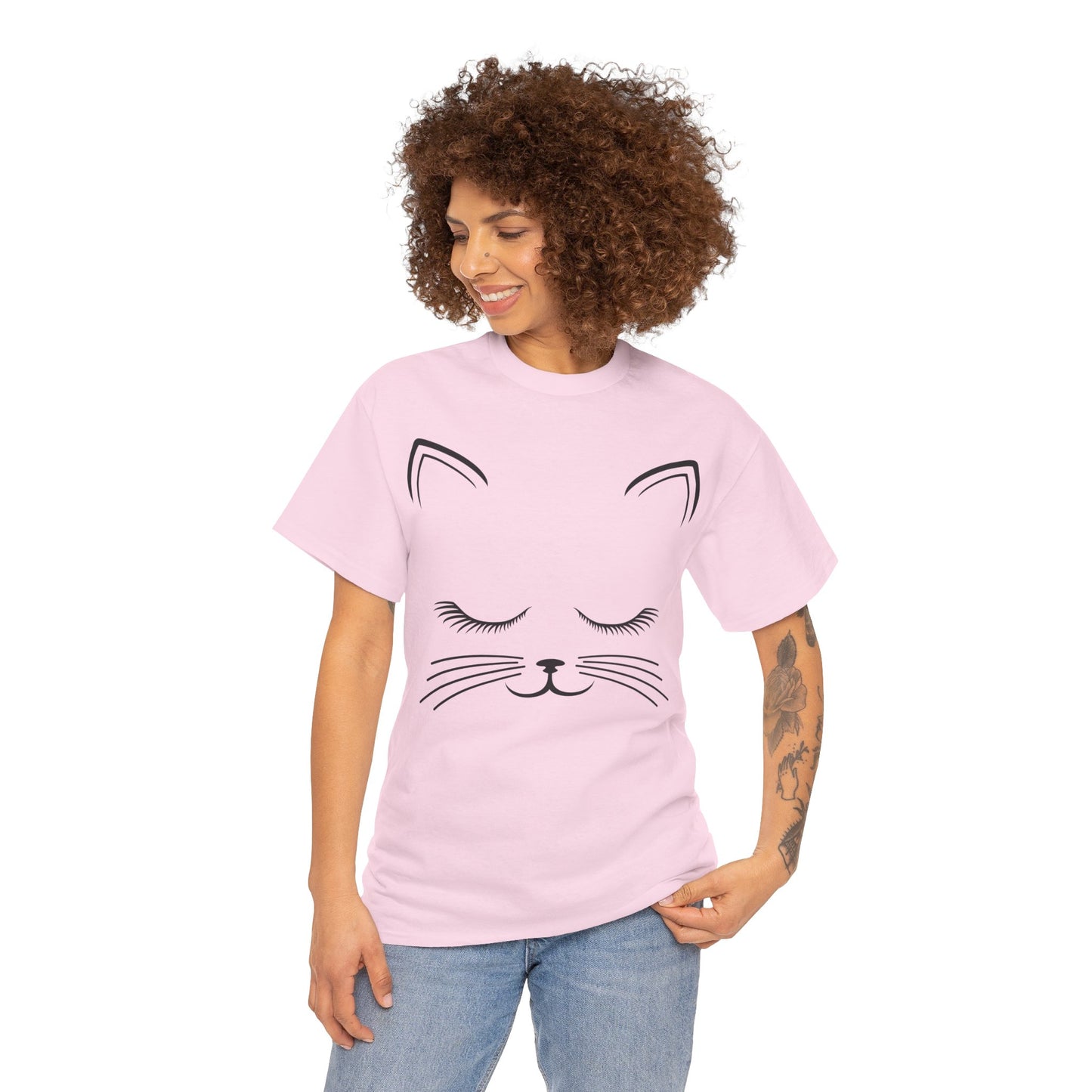 Cat Face Unisex Heavy Cotton Tee