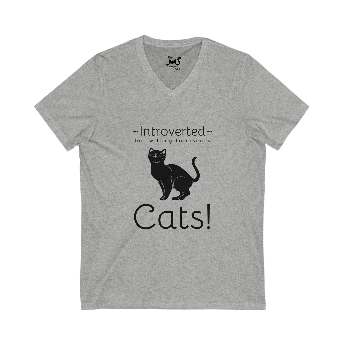 Short Sleeve V-Neck Tee for all introverted Cat Lovers