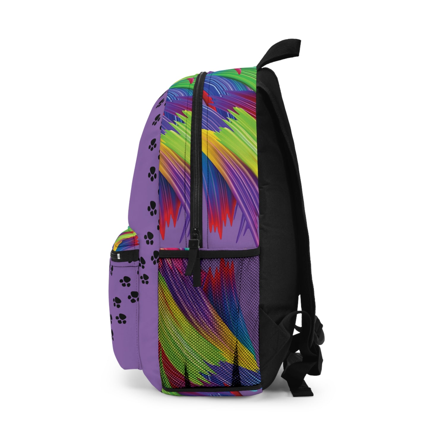 Purple paw prints splash Backpack