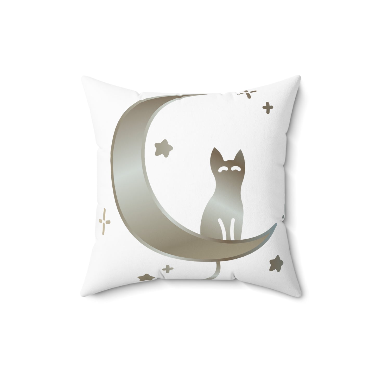 Cat moon-stars Spun Polyester Square Pillow
